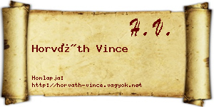 Horváth Vince névjegykártya